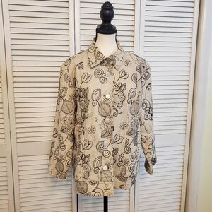 Susan Graver Style Linen Blend Blazer Jacket, Size Medium